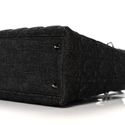 Christian Dior Denim Cannage Medium Lady Dior Black 8 of 11