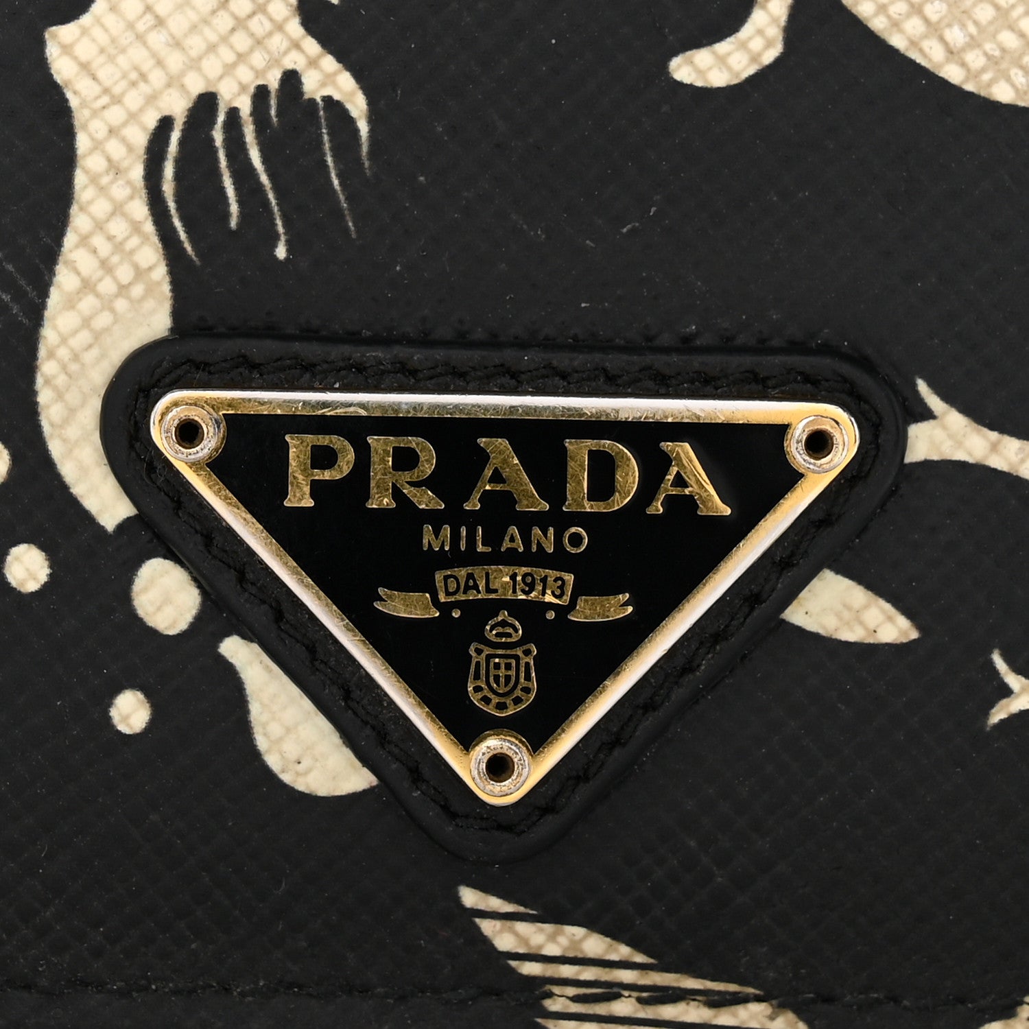 Prada Saffiano Mermaid Print Card Holder Black 11 of 11