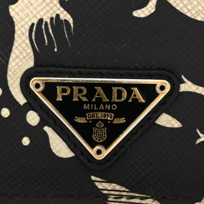 Prada Saffiano Mermaid Print Card Holder Black 11 of 11