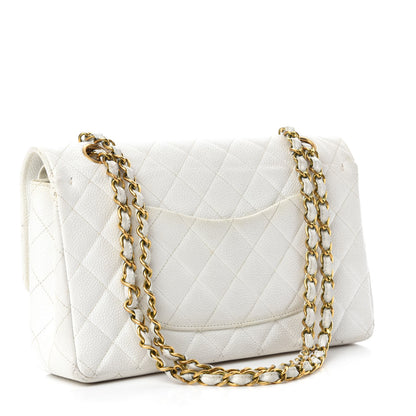 Chanel Caviar Quilted Medium Double Flap White 3 of 21