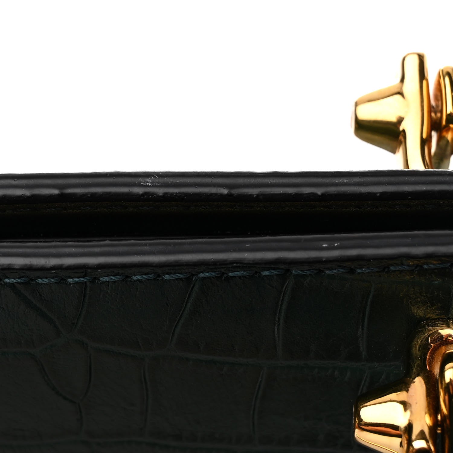 Alexander McQueen Crocodile Embossed Calfskin The Short Story Shoulder Bag Black 11 of 11
