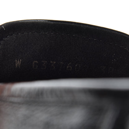 Chanel Crackled Patent Calfskin CC Mocassin Loafers 38 Black 8 of 14