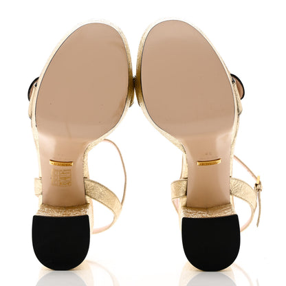 Gucci Galassia GG Marmont Ankle Wrap 30/115mm Platform Sandals 38 Platino 5 of 11
