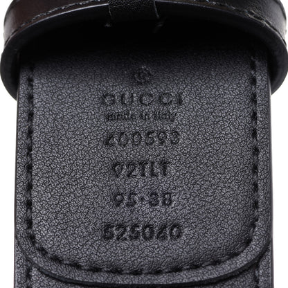 Gucci GG Supreme Monogram Matte Plutone Calfskin Double G 40mm Belt 95 38 Beige Ebony Black 3 of 4