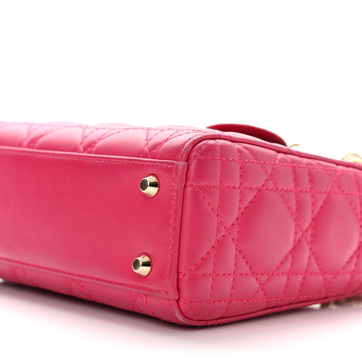 Lambskin Cannage Mini Lady Hot Pink
