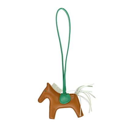 Hermes Milo Lambskin Grigri Rodeo Horse Bag Charm PM Chai Menthe Craie 1 of 5