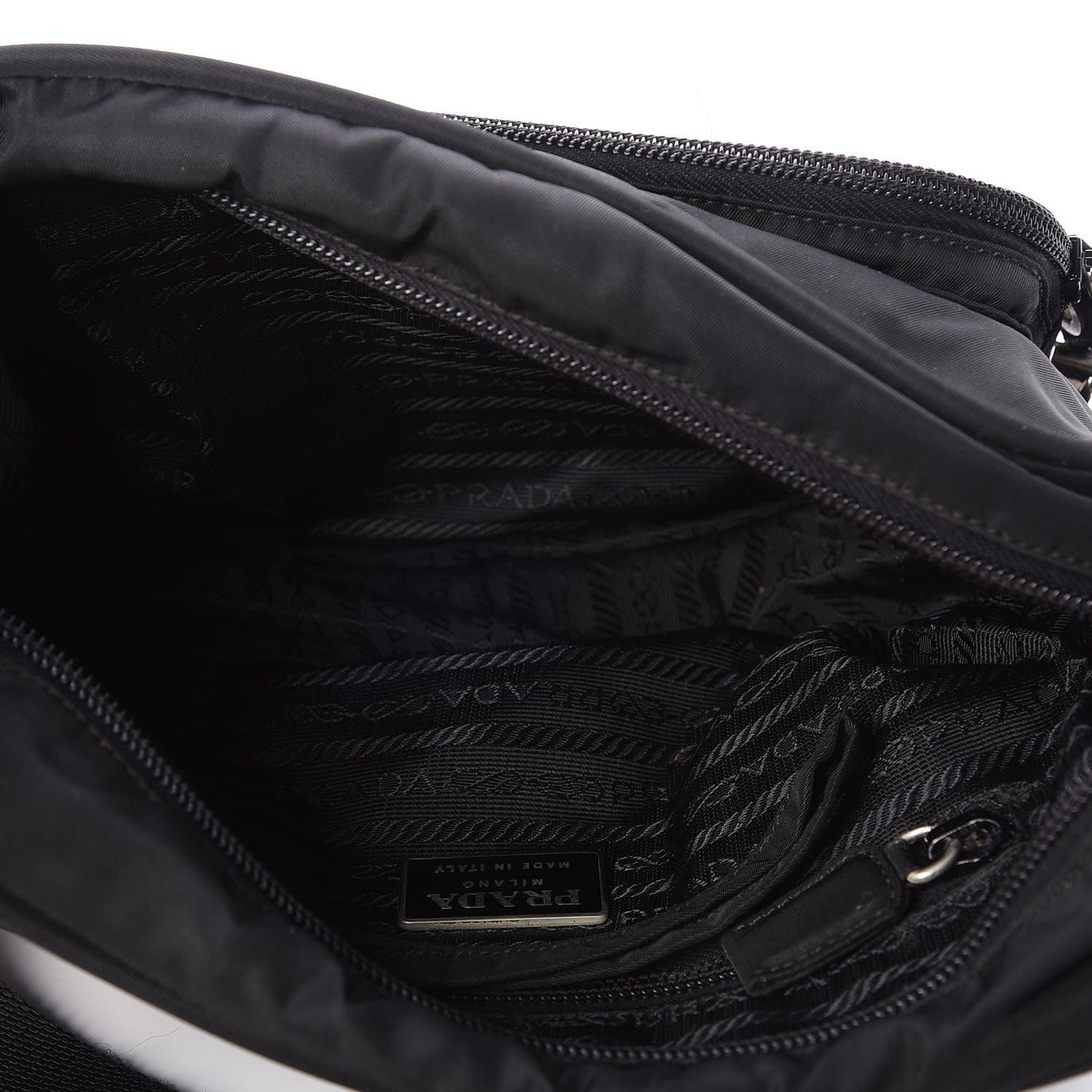 Nylon Saffiano Vela Messenger Bag Nero Black