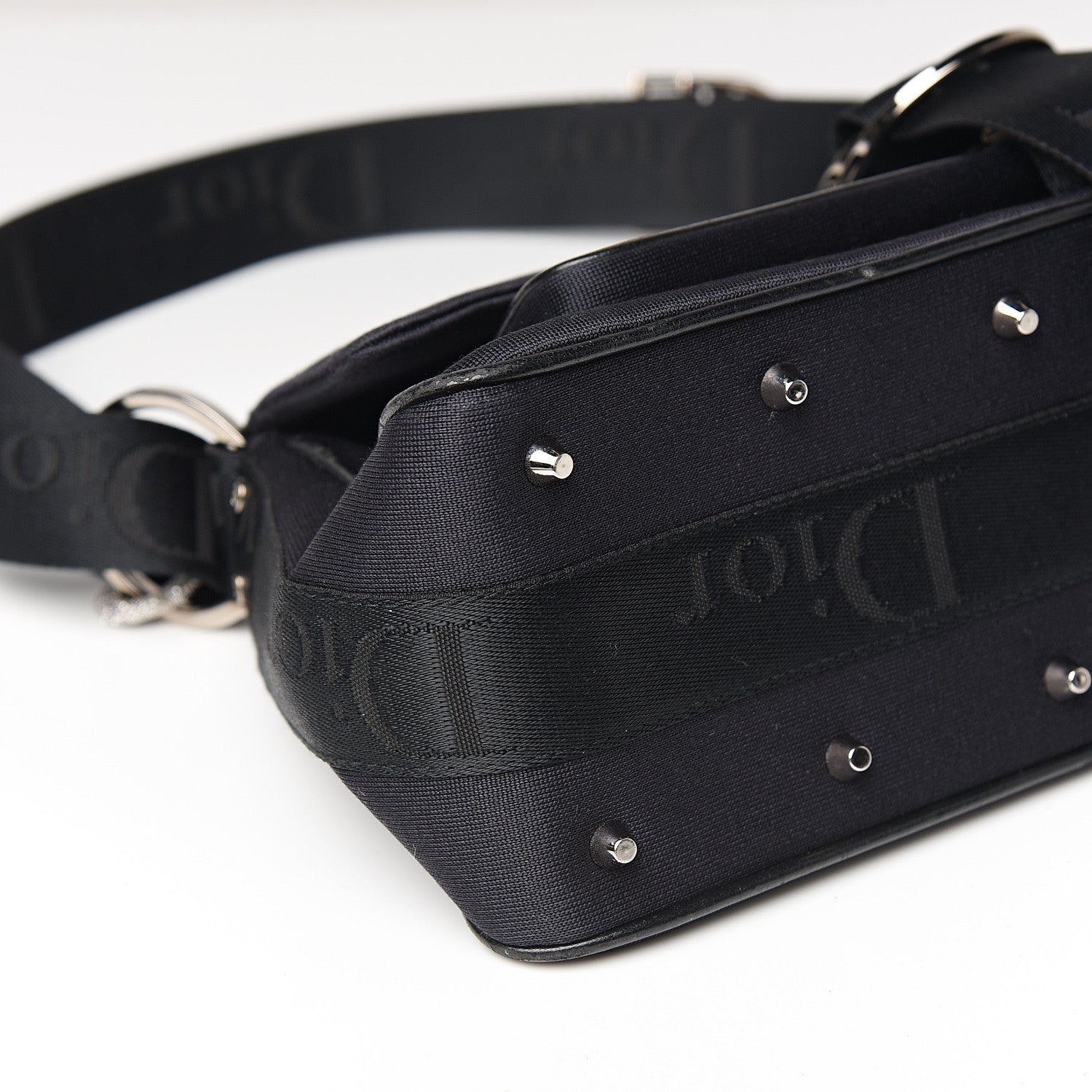 Christian Dior Silk Jersey Crystal Hardcore Clutch Black 8 of 10