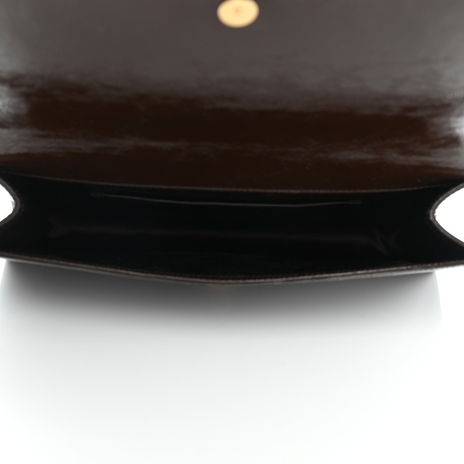 Saint Laurent Textured Patent Monogram Large Belle De Jour Clutch Dark Brown 5 of 7