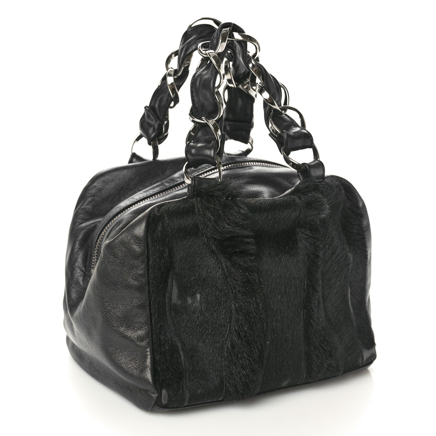 Chanel Lambskin Pony Hair Tote Black 3 of 11