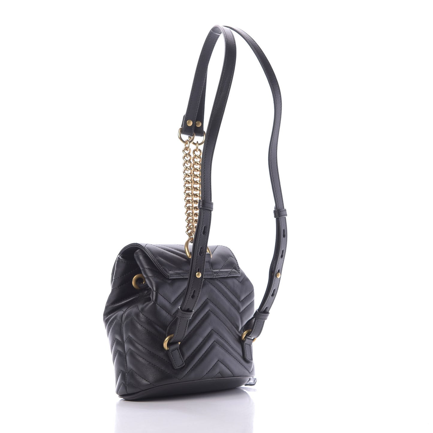 Calfskin Matelasse GG Marmont Flap Backpack Black