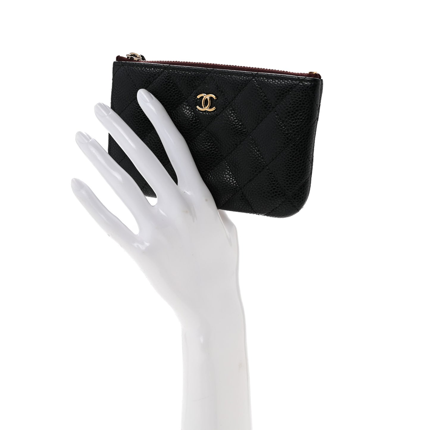 Caviar Quilted Small Cosmetic Case Black