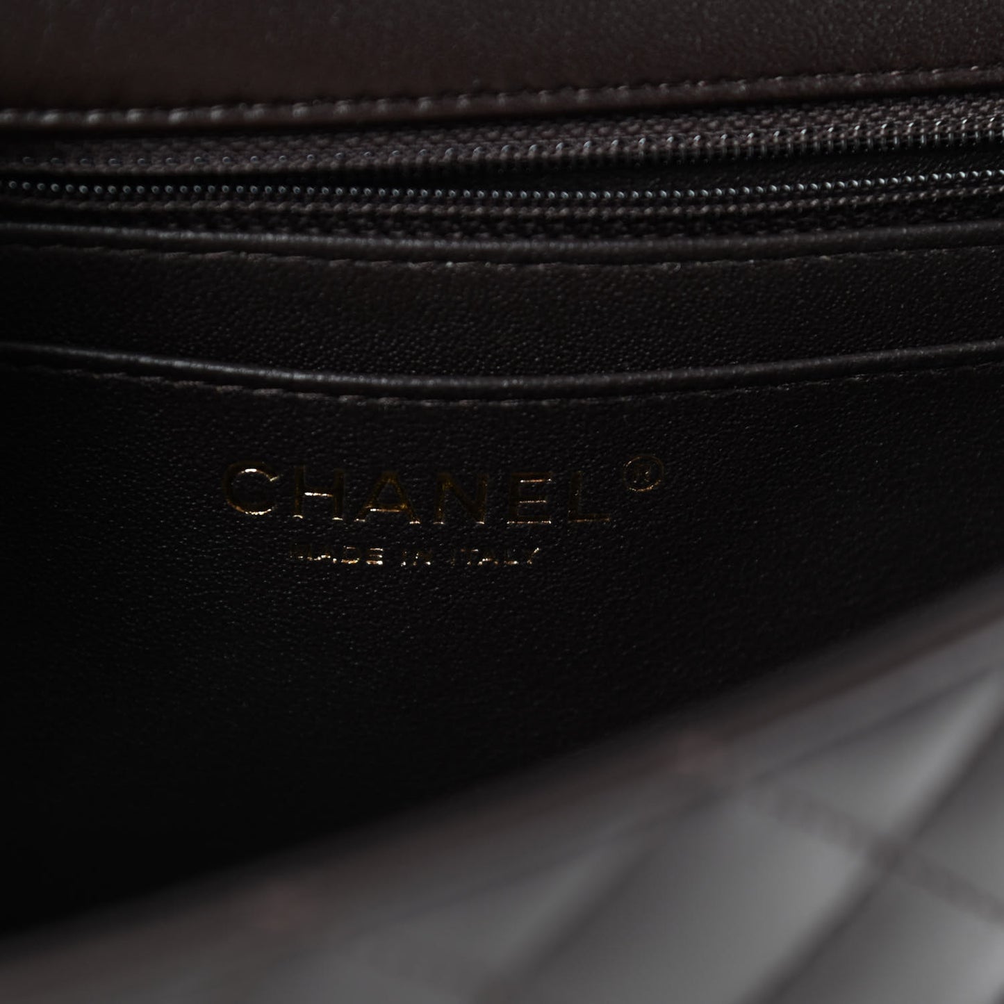 Lambskin Quilted Mini Rectangular Flap Dark Brown