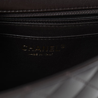 Chanel Lambskin Quilted Mini Rectangular Flap Dark Brown 6 of 11