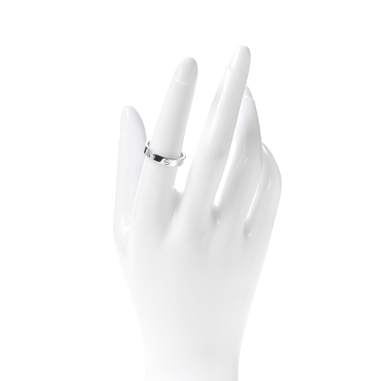 Cartier 18K White Gold 3.5mm LOVE Wedding Band Ring 55 7.25 2 of 4