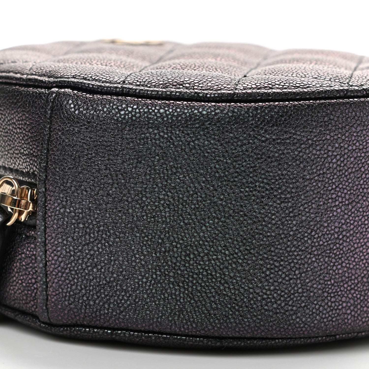 Chanel Iridescent Caviar Quilted Round Clutch With Chain Black 9 of 14