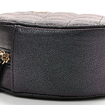 Chanel Iridescent Caviar Quilted Round Clutch With Chain Black 9 of 14