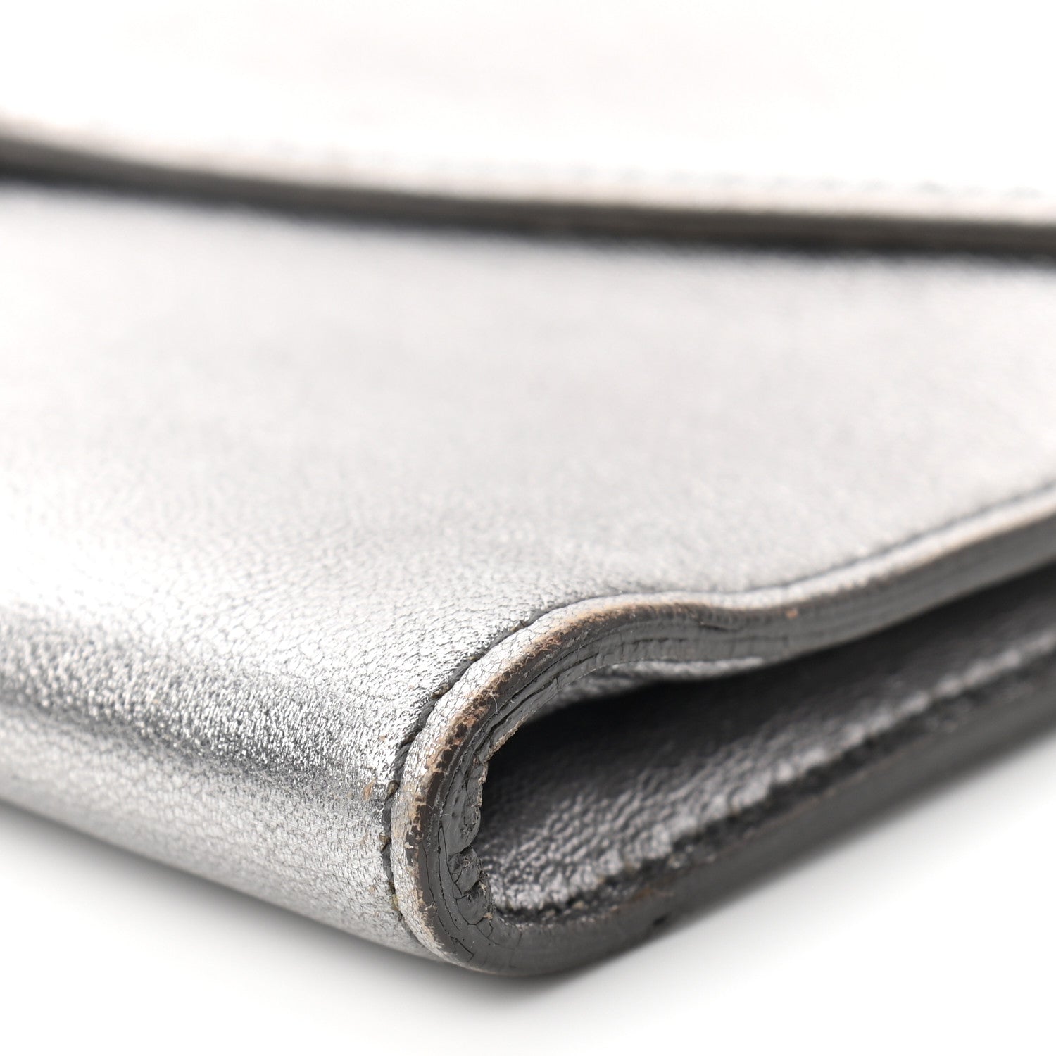 Saint Laurent Metallic Calfskin Y-Mail Clutch Silver 10 of 11