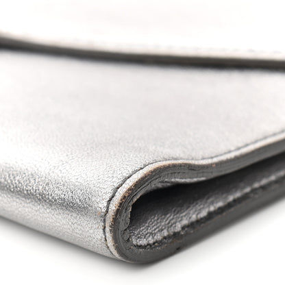 Saint Laurent Metallic Calfskin Y-Mail Clutch Silver 10 of 11