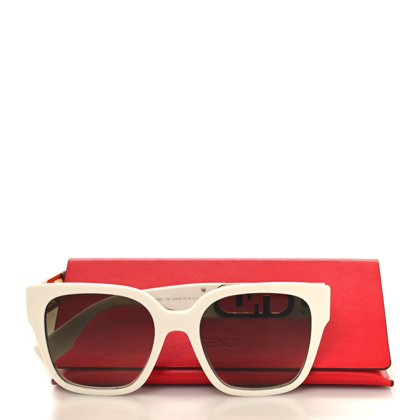 Acetate O'Lock Square Sunglasses FE40063I White