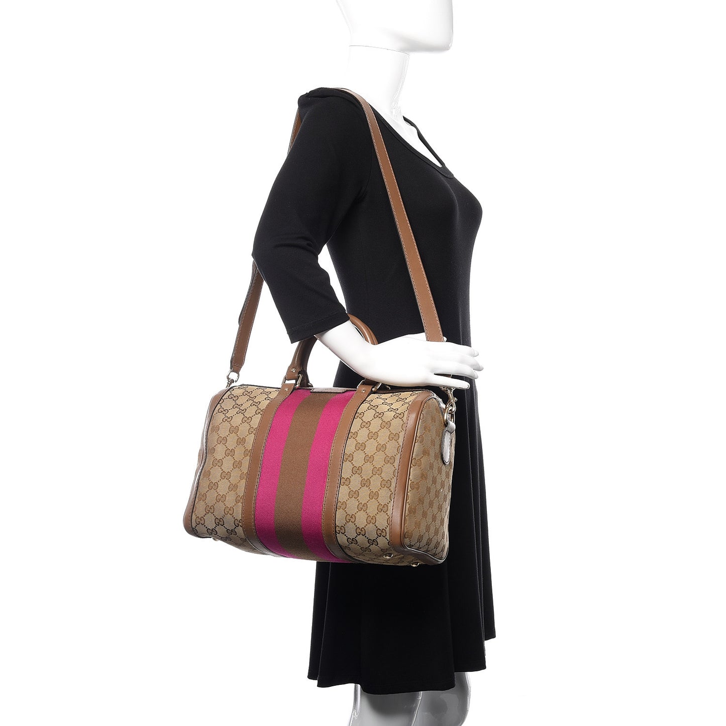Monogram Vintage Web Medium Boston Maple Brown