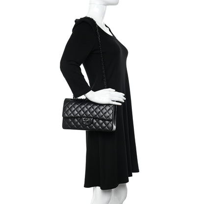 Chanel Lambskin Quilted Medium Double Flap So Black 3 of 18