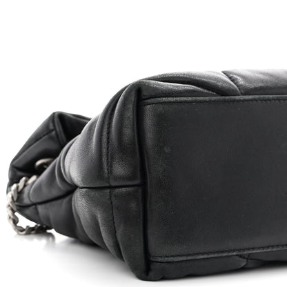 Saint Laurent Lambskin Quilted Small Loulou Puffer Monogram Chain Satchel Black 9 of 11