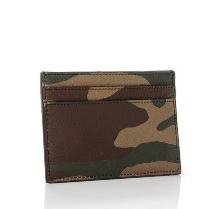 Saint Laurent Calfskin Camouflage Monogram Credit Card Case Kaki 3 of 6