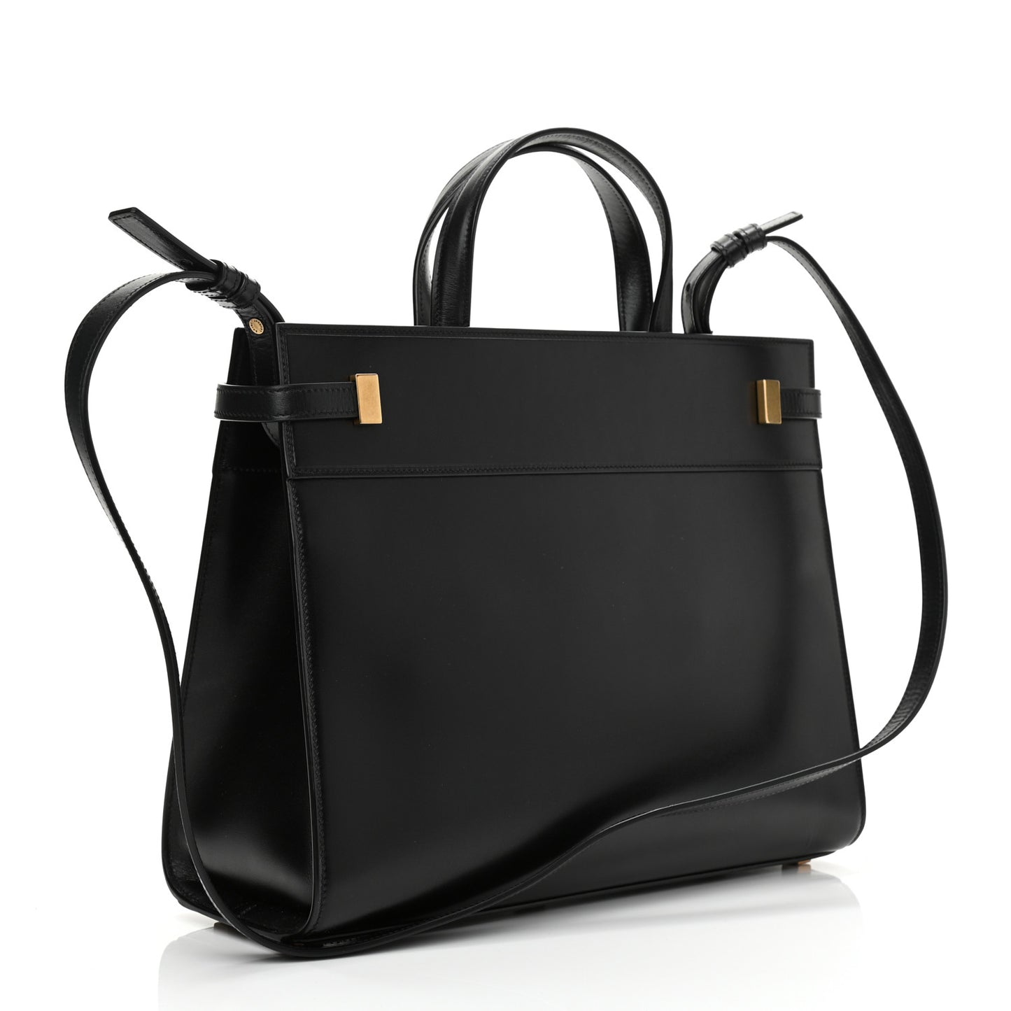 Calfskin Small Manhattan Shopper Tote Black