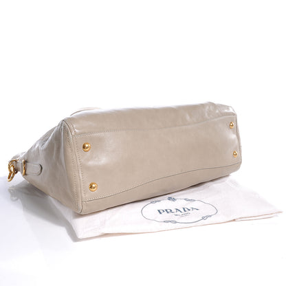 Prada Glace Calf Extra Wide Tote Stone 4 of 9