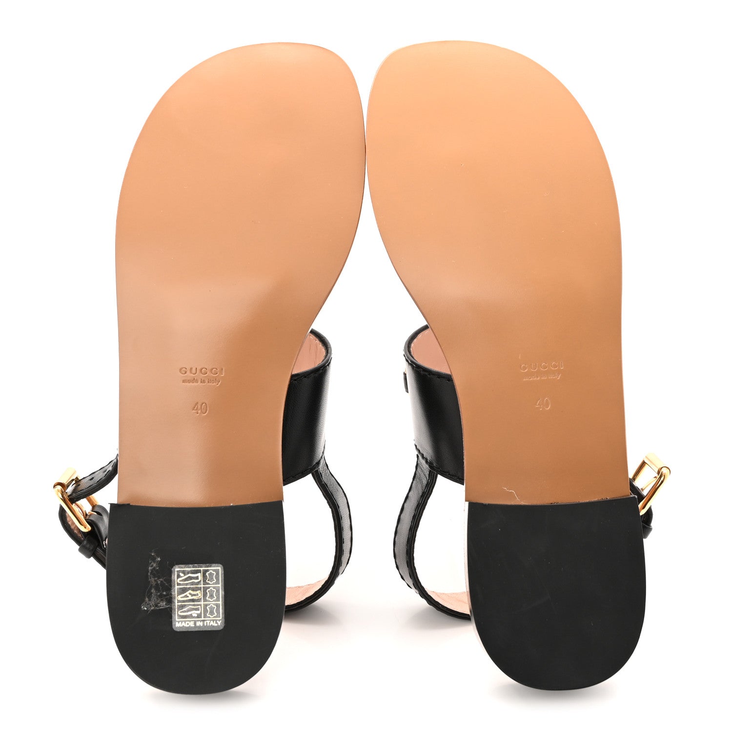 Gucci Nappa Charlotte Horsebit Thong Sandals 40 Black 6 of 10