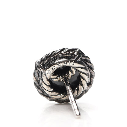 David Yurman Sterling Silver Hematite 8mm Chatelaine Earrings 4 of 4