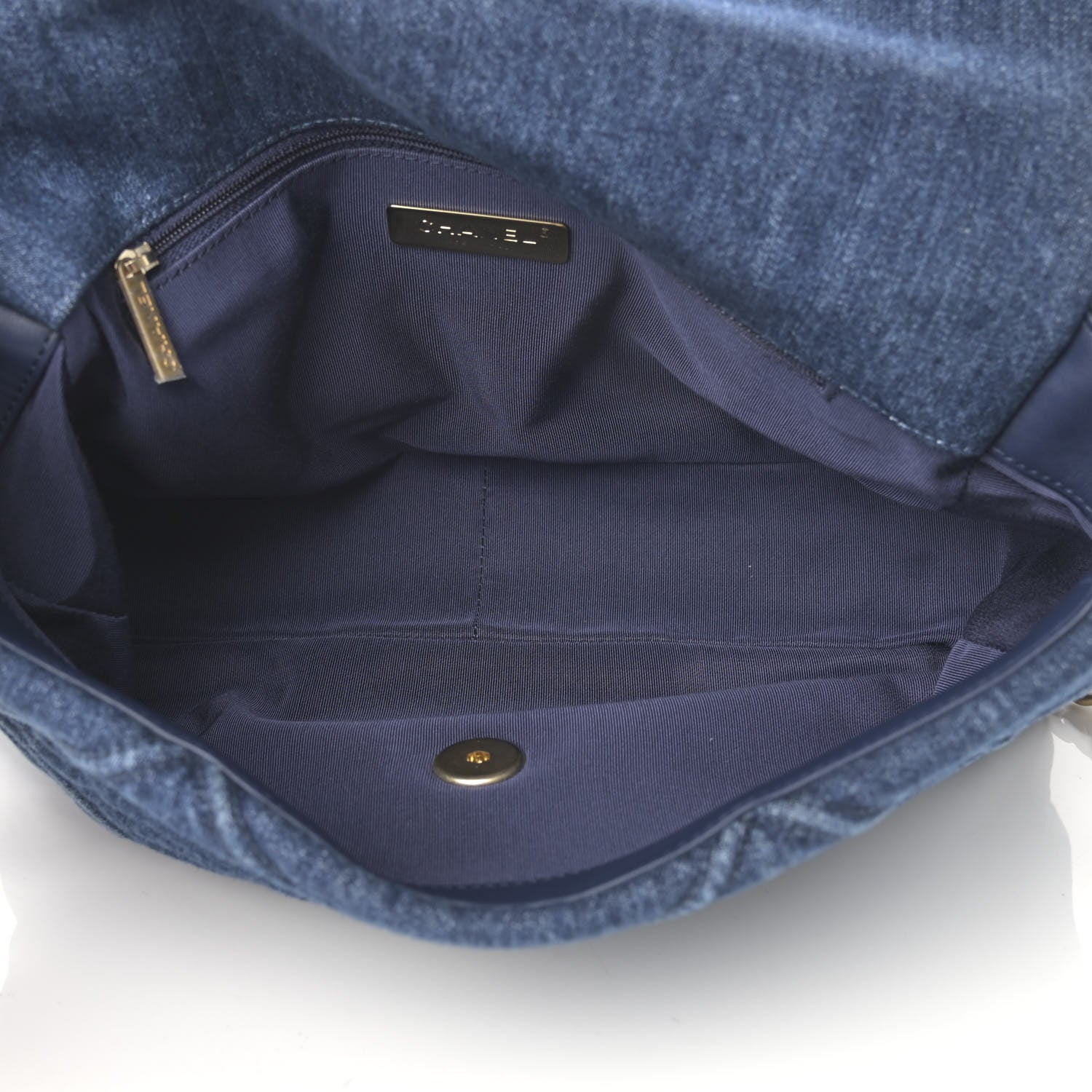 Chanel Denim Quilted Large Chanel 19 Flap Blue 5 of 11