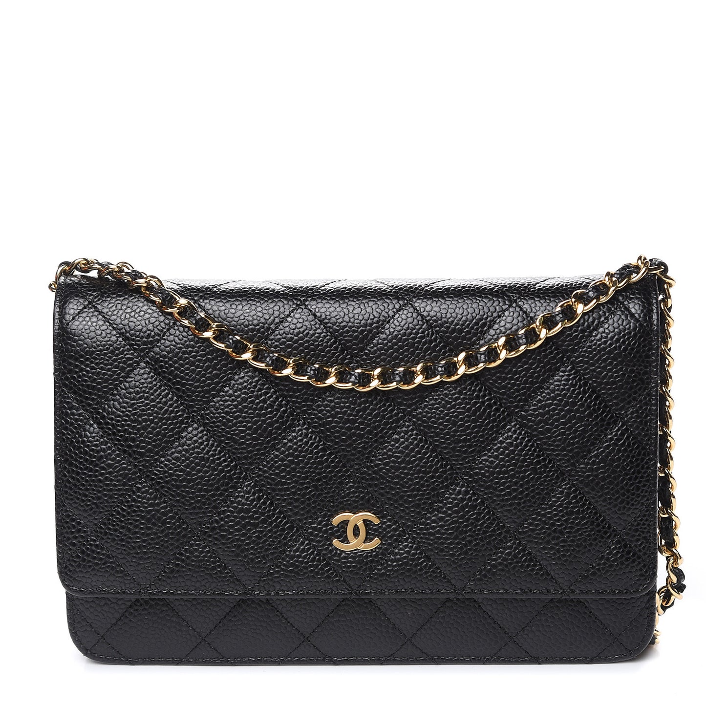Caviar Quilted Wallet On Chain WOC Black