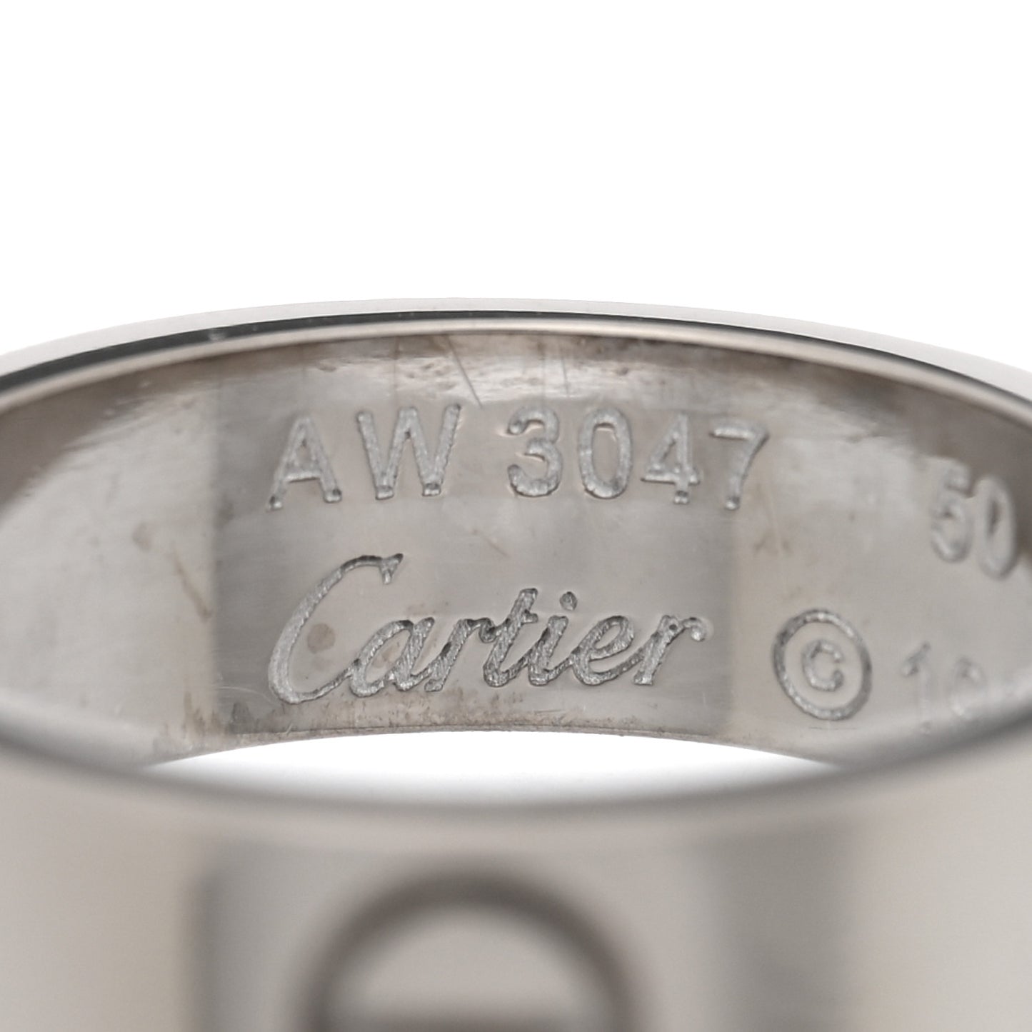 18K White Gold 5.5mm LOVE Ring 50 5.25