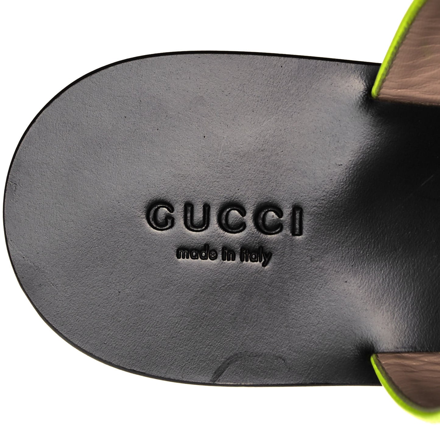 Calfskin GG Marmont Thong Sandals 38.5 Yellow Fluo