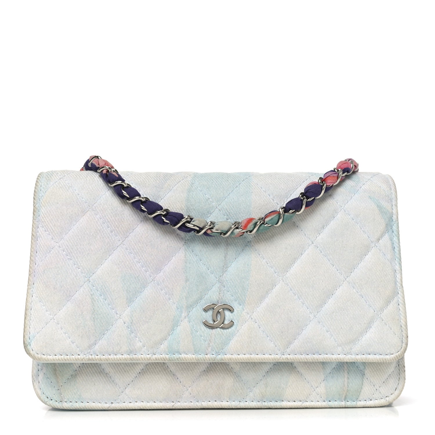 Chanel Canvas Quilted Jungle Jeans Wallet on Chain WOC Multicolor 1 of 11