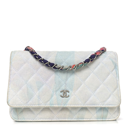 Chanel Canvas Quilted Jungle Jeans Wallet on Chain WOC Multicolor 1 of 11