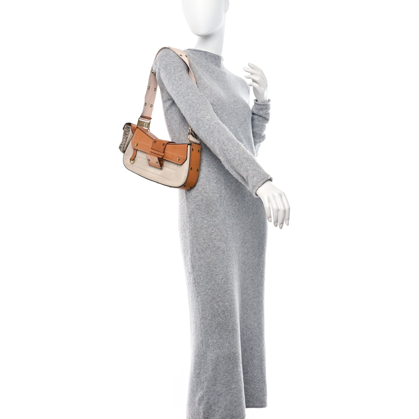 Canvas Calfskin Street Chic Shoulder Bag Pink