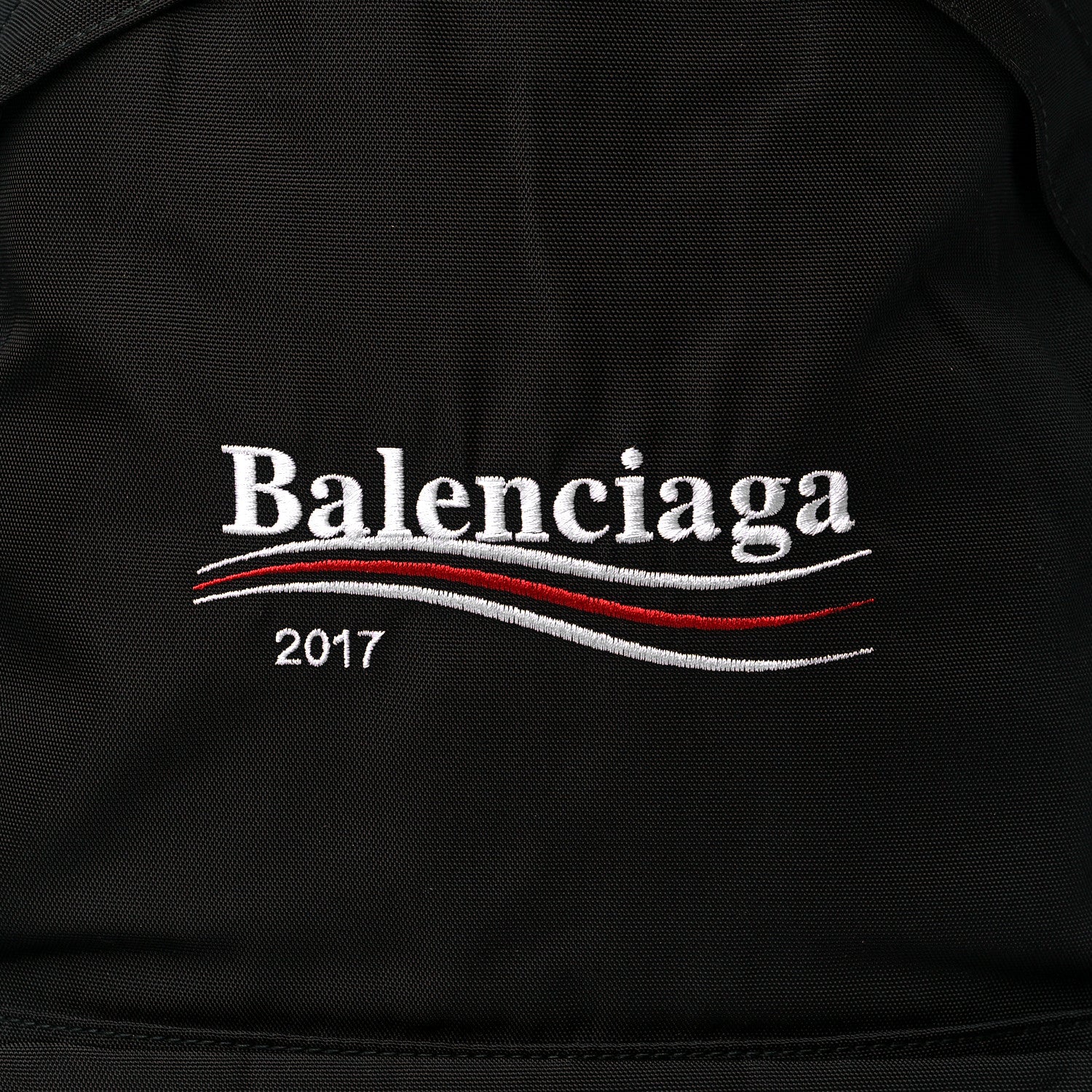 Balenciaga Nylon Political Campaign Logo Embroidered Explorer Backpack Black 7 of 9