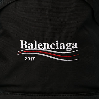 Balenciaga Nylon Political Campaign Logo Embroidered Explorer Backpack Black 7 of 9