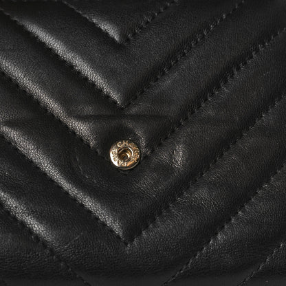 Chanel Lambskin Chevron Quilted Compact Flap Wallet Black 8 of 8