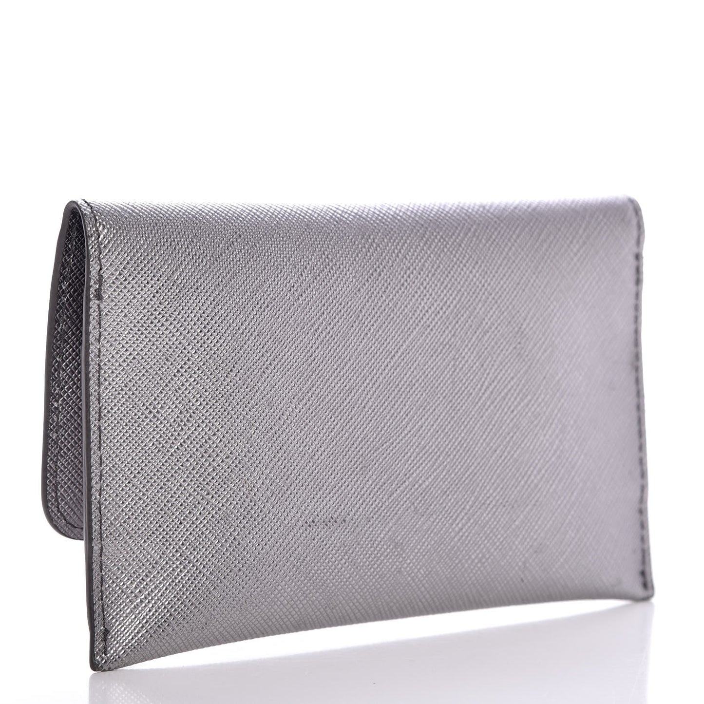 Saffiano Metal Flap Wallet Cromo