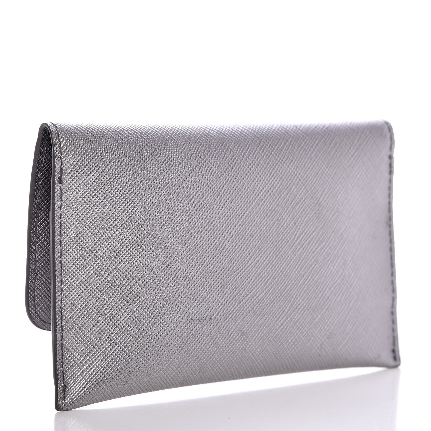 Prada Saffiano Metal Flap Wallet Cromo 3 of 7