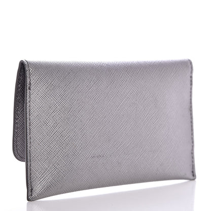 Prada Saffiano Metal Flap Wallet Cromo 3 of 7
