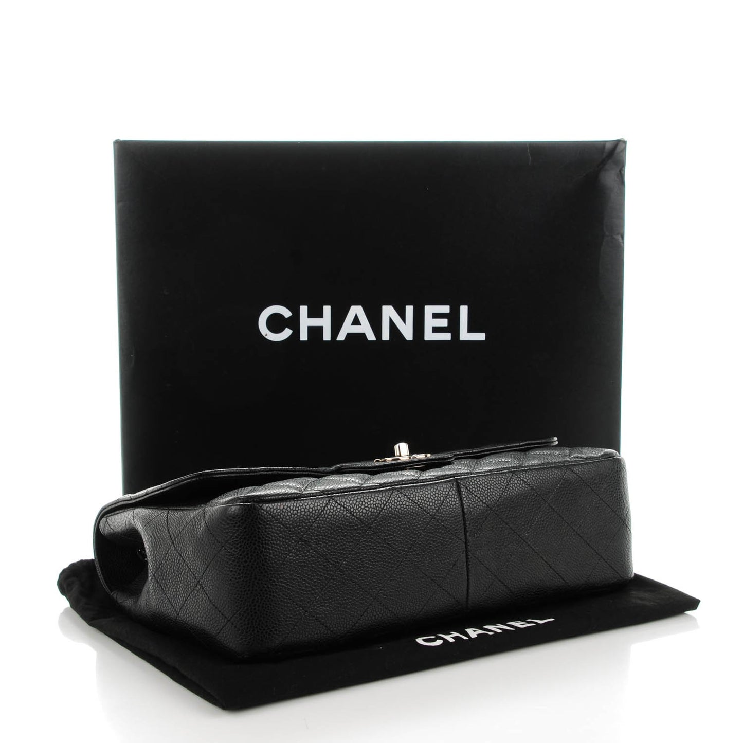 Caviar Quilted Jumbo Single Flap Black