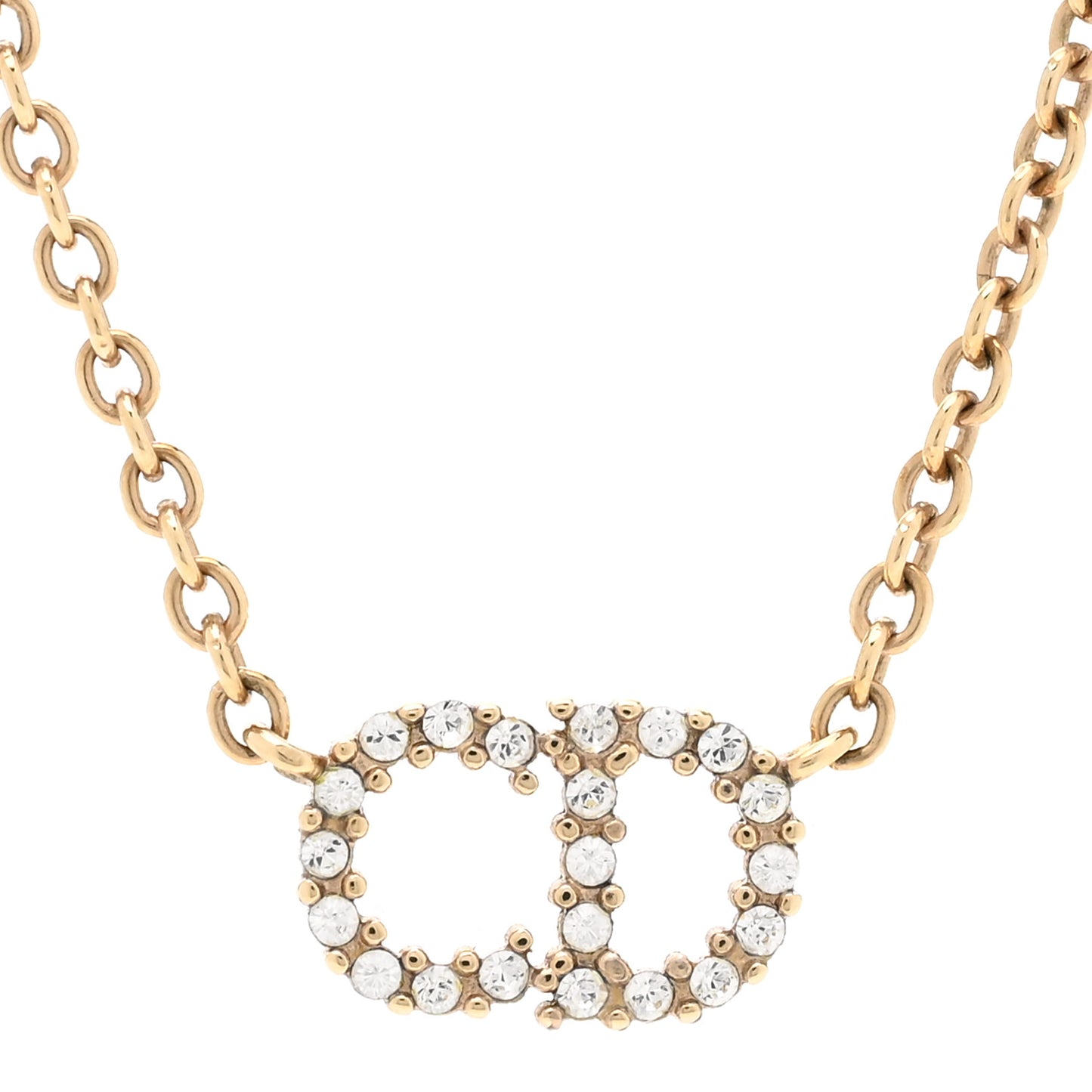 Metal Crystal Clair D Lune Necklace Gold