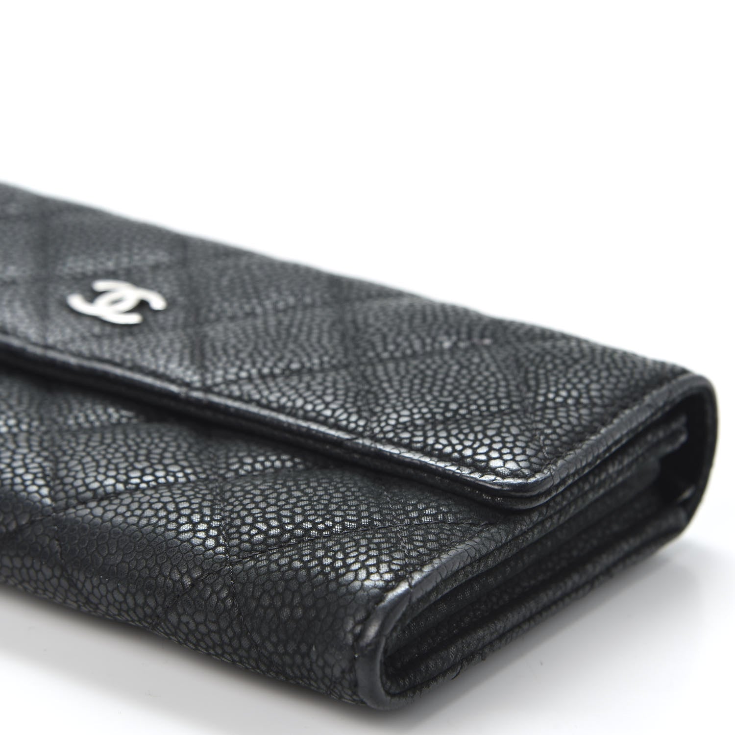 Chanel Iridescent Caviar Quilted Large Flap Wallet Black 6 of 9
