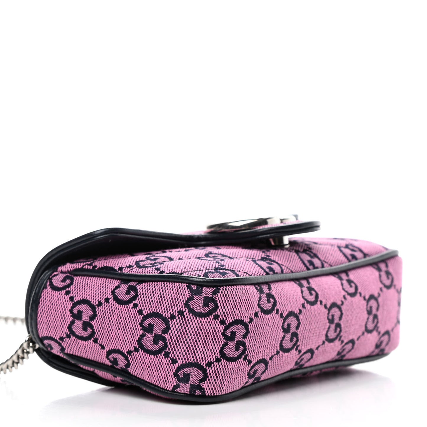 Monogram Multicolor Matelasse Diagonal Super Mini GG Marmont Shoulder Bag Pink Blue