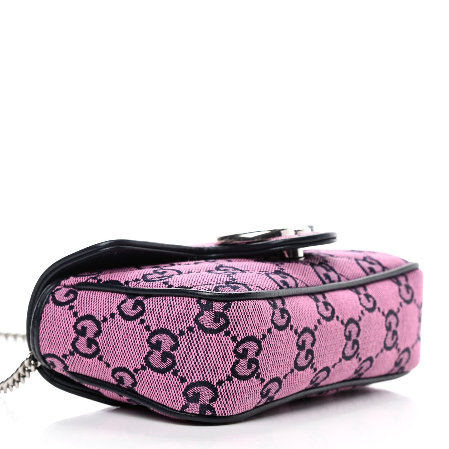 Gucci Monogram Multicolor Matelasse Diagonal Super Mini GG Marmont Shoulder Bag Pink Blue 3 of 4